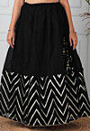 Woven Organza Skirt in Black