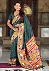 Paithani Saree in Dark Green