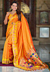 Woven Paithani Silk Saree in Mustard