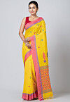 Woven Pure Cotton Saree in Yellow