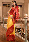 Woven Pure Matka Silk Saree in Yellow