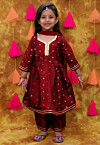 Woven Taffeta Silk Jacquard in Maroon