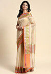 Woven Tissue Saree in Beige