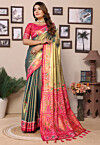 Woven Tissue Silk Saree in Dusty Green