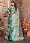 Woven Tissue Silk Saree in Dusty Blue