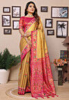Woven Tissue Silk Saree in Yellow