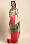 Woven Tussar Silk Saree in Beige