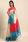 Woven Tussar Silk Saree in Beige