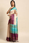 Woven Tussar Silk Saree in Beige