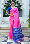 Woven Tussar Silk Saree in Pink