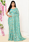 Woven Uppada Silk Saree in Turquoise