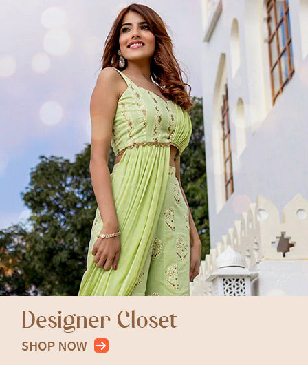 The Designer Closet: Indian sarees, salwar suits, Menswear, Indo-western fashion, and more. Shop!