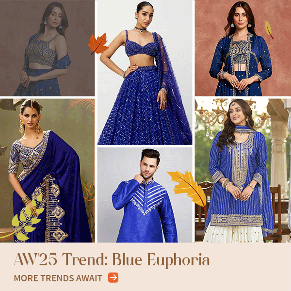 AW'25: Best of blue Sarees, Salwar Suits, Lehengas, Top Bottom Sets & more. Shop!