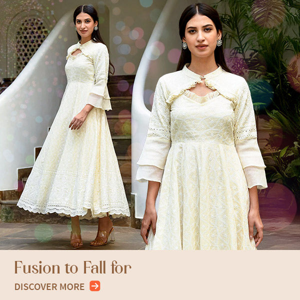 Check out Indowestern Dresses in ample prints & embellishments. Shop!