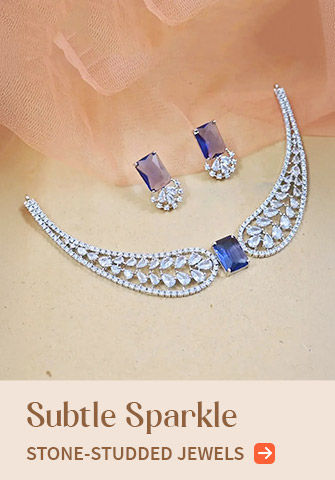 Understated stone-studded partywear jewelry. Explore!