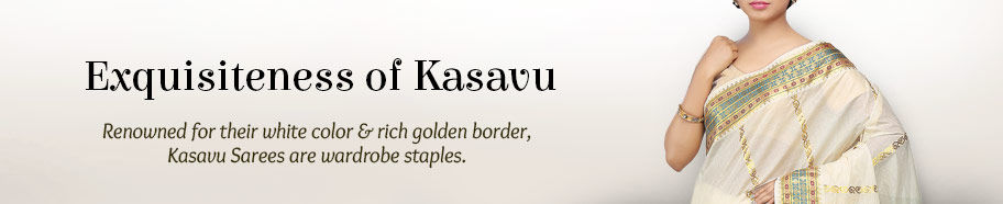 Cotton Kasavu Sarees with golden border. Shop!