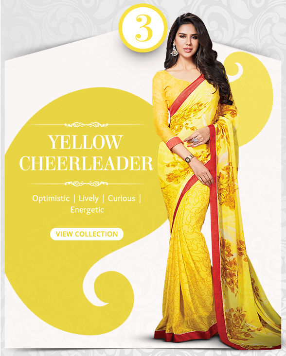 Lively range of Sarees, Salwar Kameez, Lehengas, Indo Westerns & Add-ons in shades of Yellow. Shop!