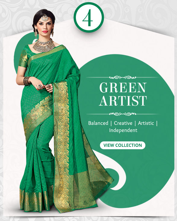 Beautiful range of Sarees, Salwar Kameez, Lehengas, Indo Westerns & Add-ons in shades of Green. Shop!