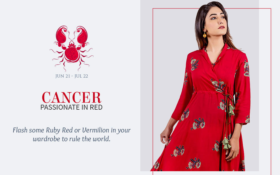Red attires for Cancer. Shop!
