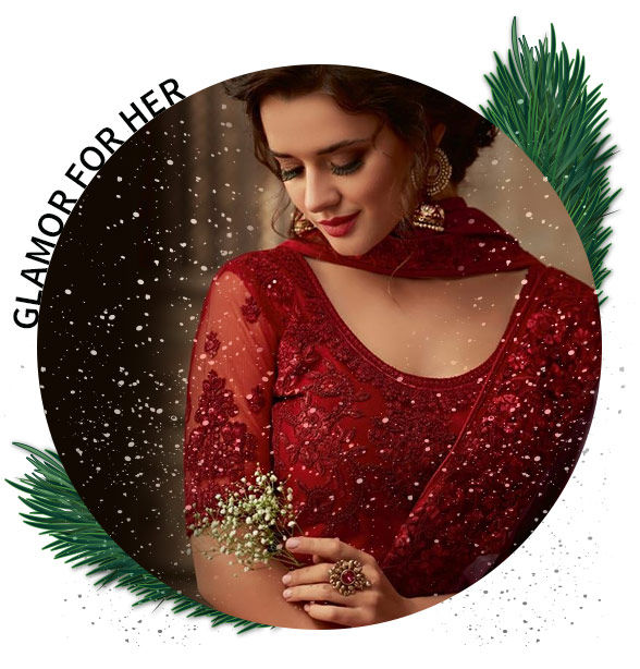 Xmas for Her: Sarees, Salwar Suits and Indo Westerns. Shop! Xmas for Her: Sarees, Salwar Suits and Indo Westerns. Shop!
