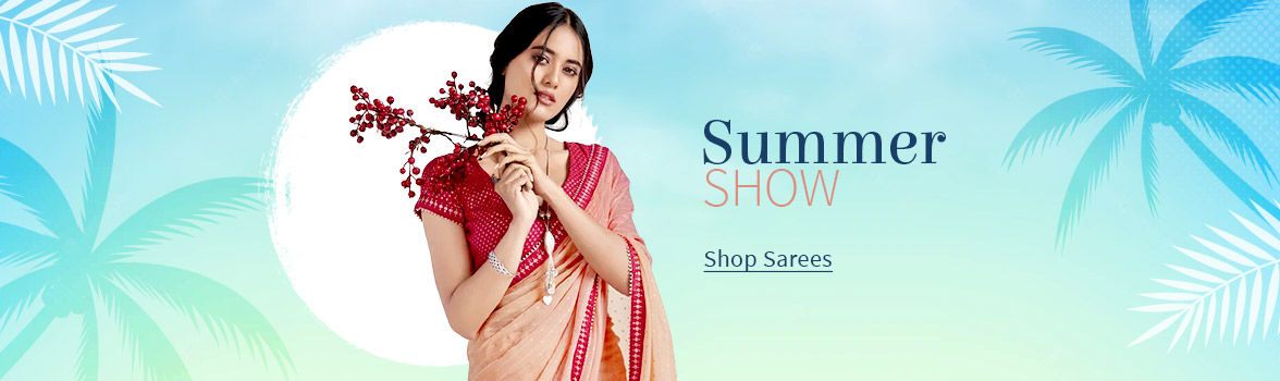 Casual Wear Sarees for Summer in vibrant hues & attractive prints. Shop!