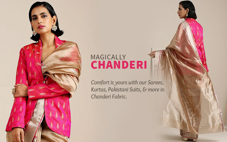 Ethnic & Fusion wear in lightweight as well as comfy Chanderi Fabric. Shop!
