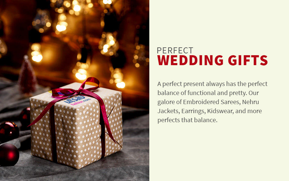 Perfect Wedding Gifts: Palazzo Suits, Dupattas, Nehru Jackets for men, Kidswear, Earrings, etc. Shop! 