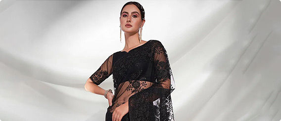 Net Sarees are a perfect match for wedding events, parties, and festive occasions. Shop!