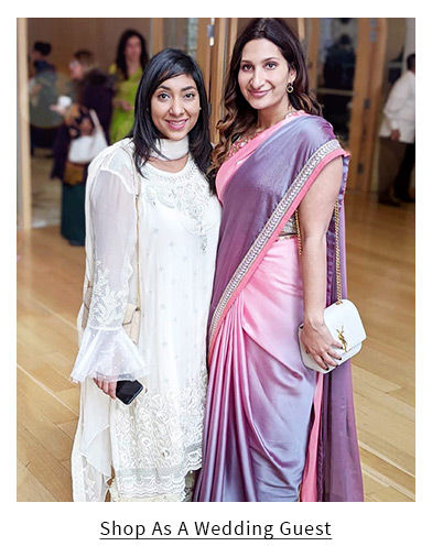 Sarees for wedding guests for Haldi, Mehendi, Ring Ceremony & other functions. Shop!