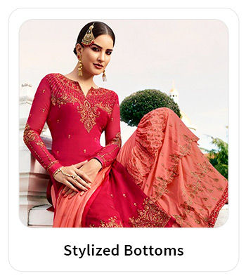 Lowers: Printed palazzos, ruffled shararas, statement skirts & more. Shop!