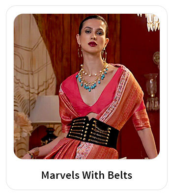 Printed, Woven & Embroidered Sarees with Stunning Belts. Shop!