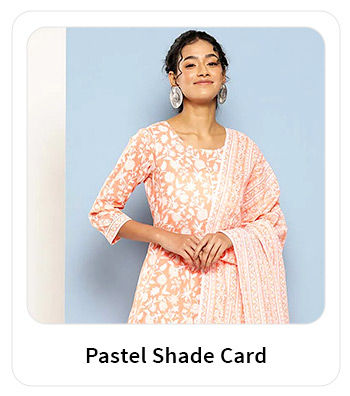 Embroidered Sarees, Pakistani Suits, Indo-western Top-Bottom Sets, etc., in Pastel colors. Shop!