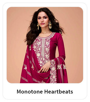 Solid-colored Staright-cut Suits, Indo-western Lehengas, Pakistani Suits & more. Shop!