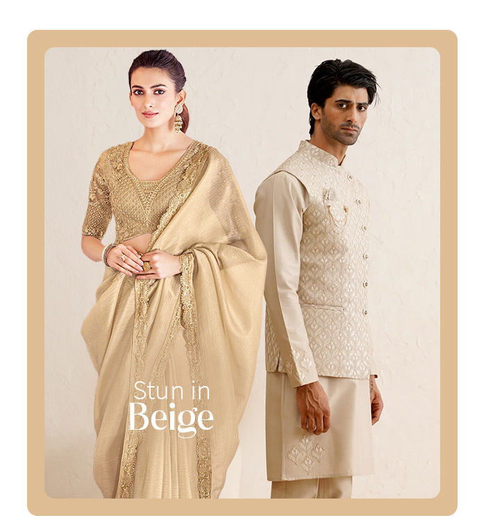 Spectacular collection of Beige Ethnic & Fusion Wear. Shop here!