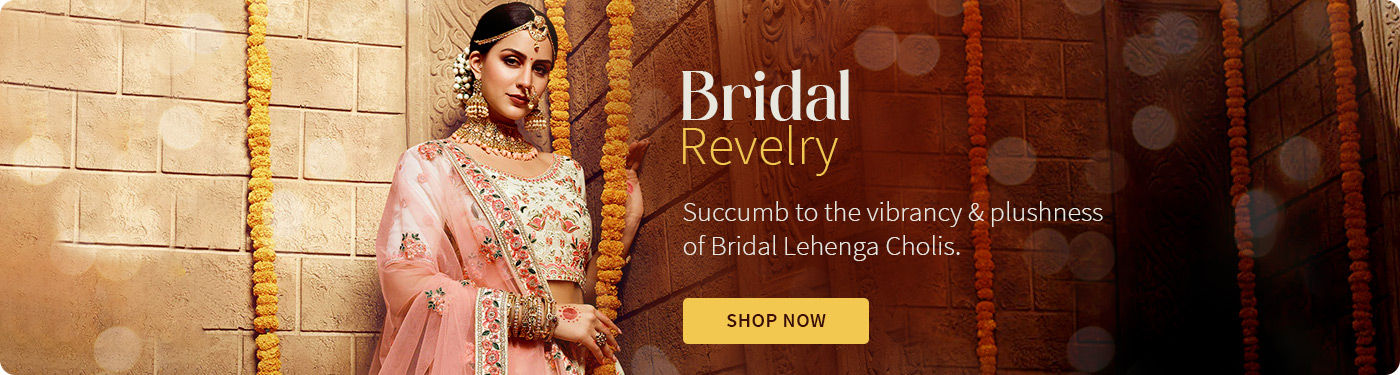 Bridal Lehenga Cholis in red, pink, orange, green and more. Shop!