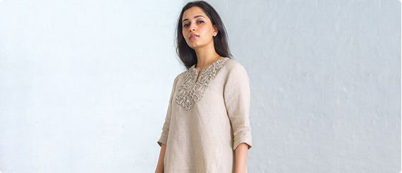 Explore our enchanting collection of Linen Kurtis for summery times. Get yours! Explore our enchanting collection of Linen Kurtis for summery times. Get yours!