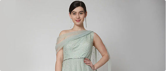 Utterly graceful range of Net Gowns. Shop here!