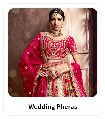 Wedding Collection: Banarasi Sarees, A-Line Lehengas, Sherwanis for men, etc. for Wedding Pheras. Shop!