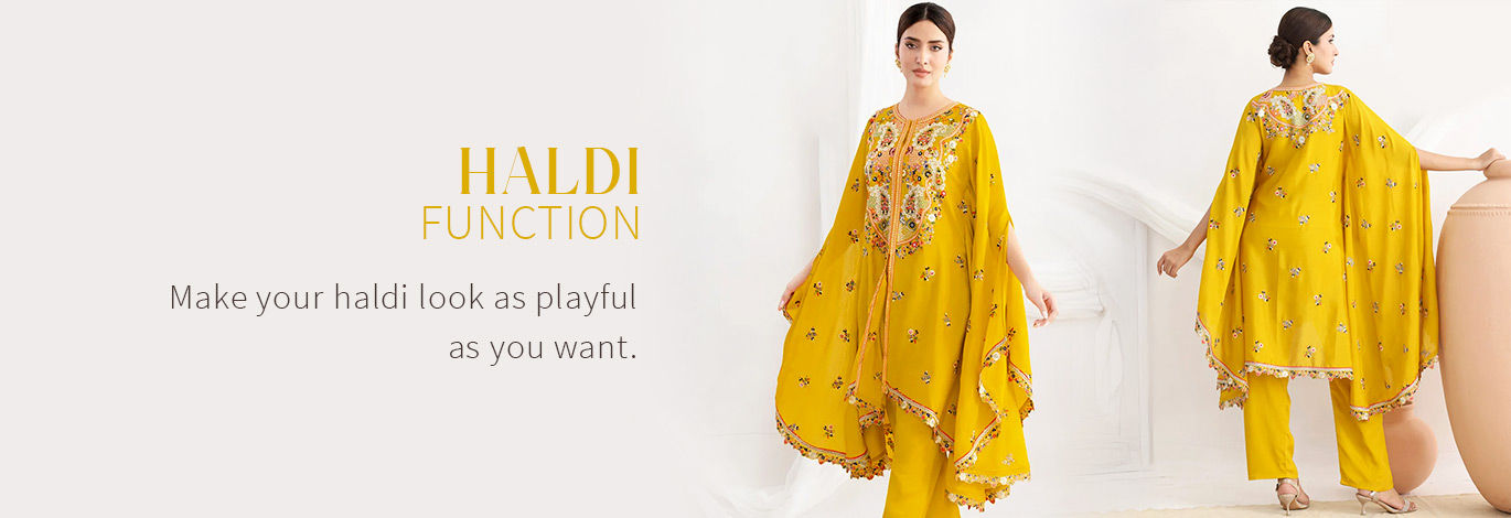 Sunshine Closet for the Haldi Ceremony in Yellow and Orange Sunshine Closet for the Haldi Ceremony in Yellow and Orange