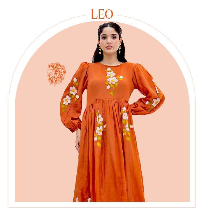 Zodiac Color 2026: Orange Indian & Contemporary wear for Leo. Shop!