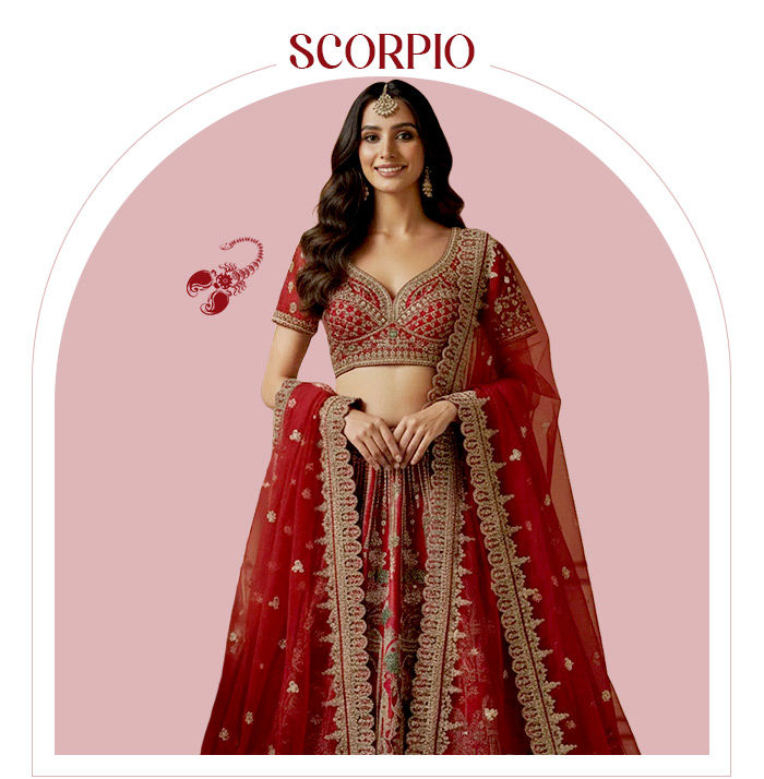 Zodiac Color Palette 2026: Dark Red Indian & Fusion Fits for Scorpio. Shop! Zodiac Color Palette 2026: Dark Red Indian & Fusion Fits for Scorpio. Shop!