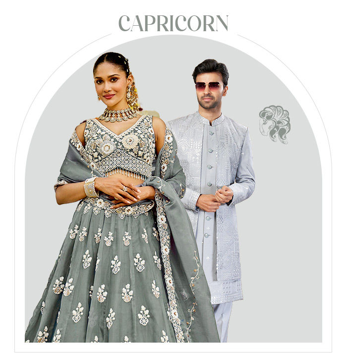 Zodiac Palette 2026: Grey Indian & Fusion Wear for Capricorn. Shop! Zodiac Palette 2026: Grey Indian & Fusion Wear for Capricorn. Shop!