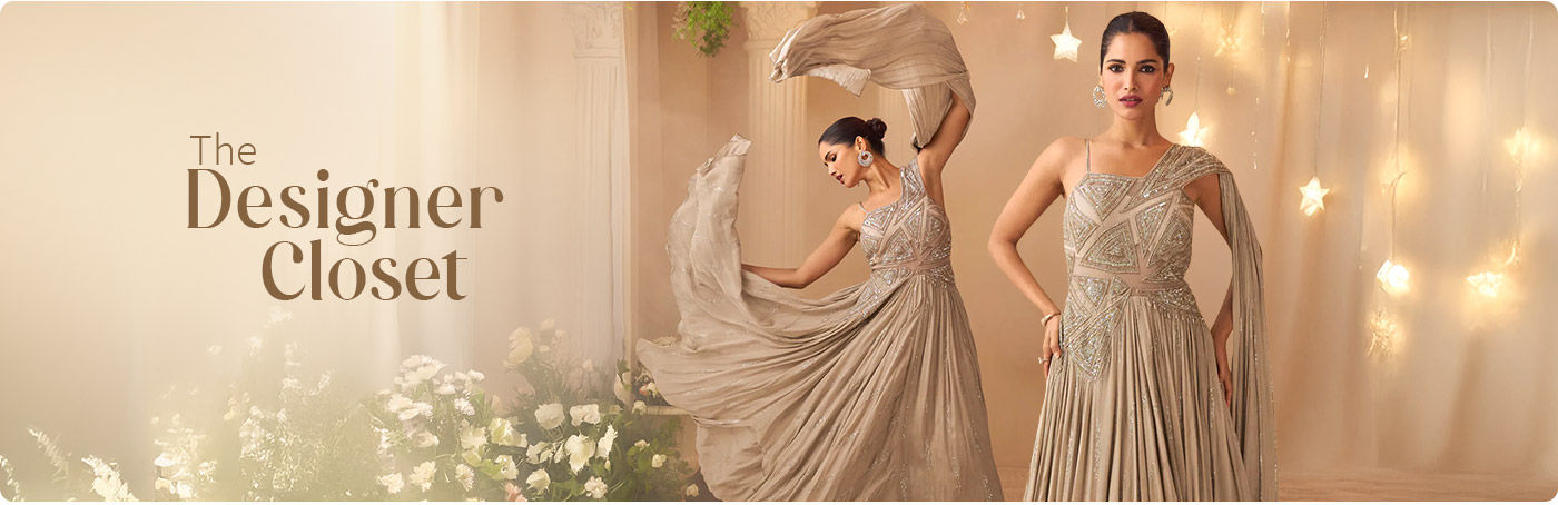 The Designer Closet: Indian sarees, salwar suits, Menswear, Indo-western fashion, and more. Shop!