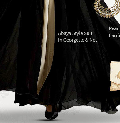 Anarkalis & Abaya style Suits in Chiffon, Georgette and Satin with add-ons. Shop!